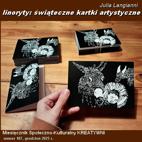 Linoryty: świąteczne kartki artystyczne / Julia Langianni