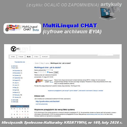 MultiLinqual CHAT: cyfrowe archiwum EYIA (z cyklu: ocalić od zapomnienia)